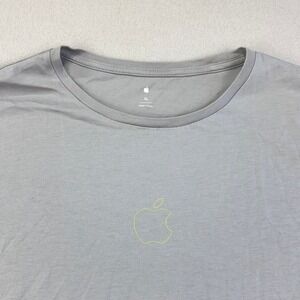 Apple T-Shirt Mens XL Grey Stencil Logo Minimalist Tee Computer Geek‎ Employee